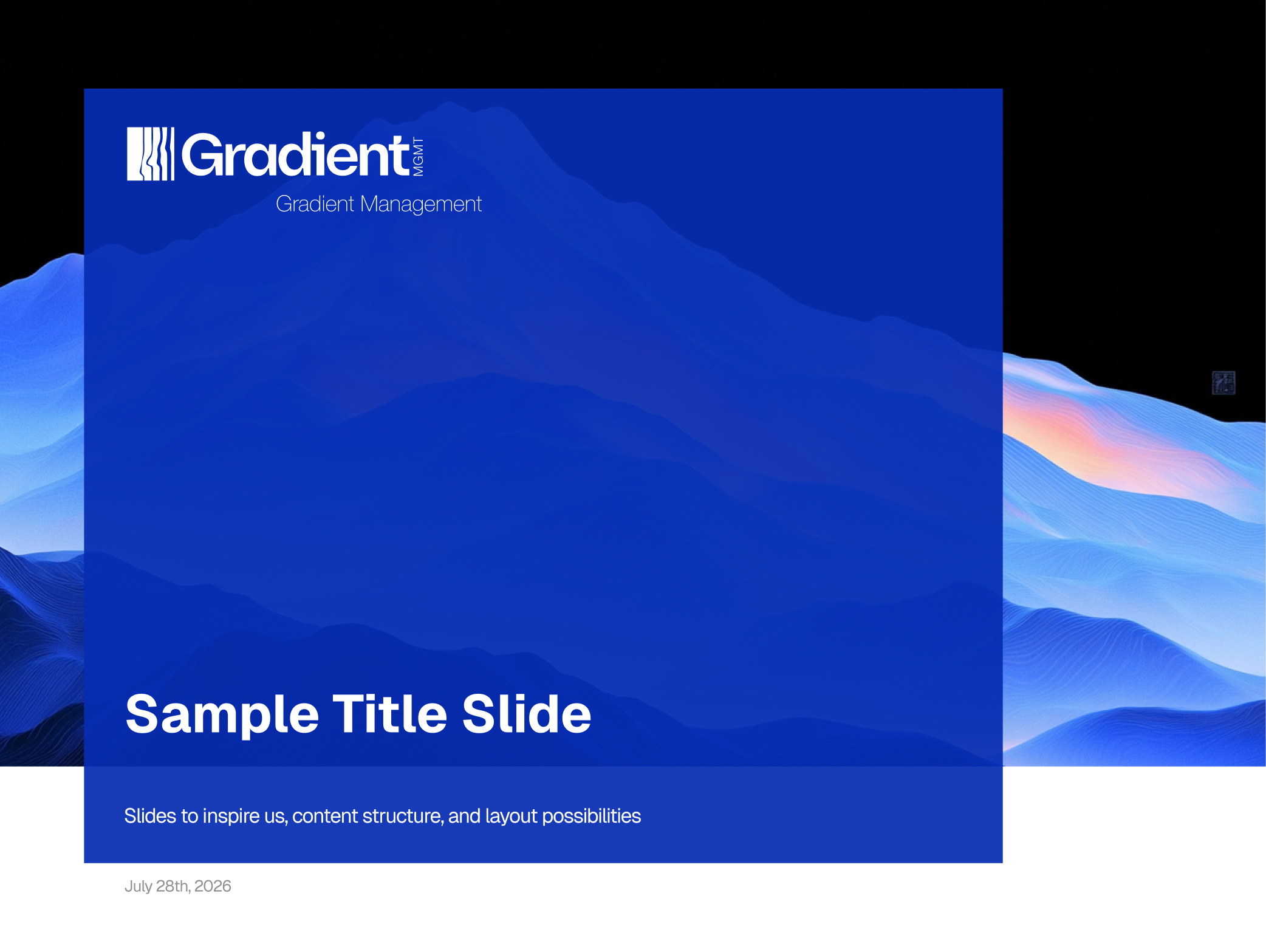 Title Slide Example